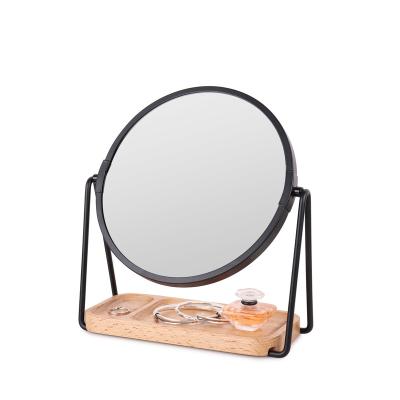 China Storage Mirror Makeup Mirror Double Sided Vanity Vintage Metal Cosmetic Mirror Beauty Make Up Mirror Te koop