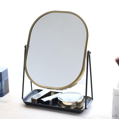 China 1x And 3X Sided Double Sided Makeup Mirror Cosmetic Mirror Storage Mirror Table With Black Tray Beauty Mirror Te koop