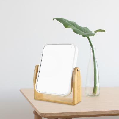 Κίνα Vanity Makeup Magnifying Mirror With Stand 3X Natural Bamboo Makeup Table Magnifying Mirror προς πώληση