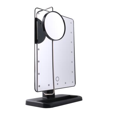 중국 Amazon Magnifying HD Hot Sales Touch USB Square LED Soft Light Cosmetic Mirror Filling Mirror 판매용