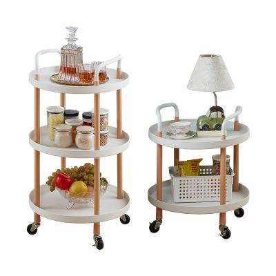 China 3 Tier Sustainable Kitchen Storage Hand Cart Cart Bathroom White Home Storage Rack Folding for sale