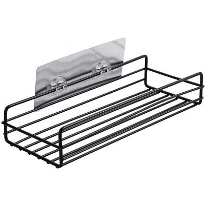 China Kitchen Sustainable Single Layer Wire Storage Racks Wall Mounted Metal Bathroom Accessories Rack Steel Wire Spoke Storage Shelf for sale