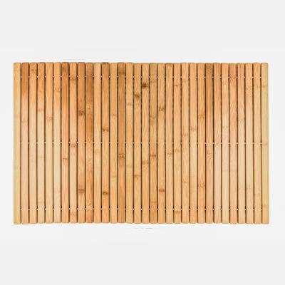 China Eco-friendly Natural Bamboo Anti Slip Bath Mats Waterproof Wooden Bathroom Mat Hotel Non Slip Bamboo Bath Mat à venda