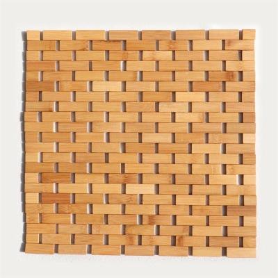 China Stocked Hot-selling Anti Skid Bathroom Mats Square Environment Friendly Fast Drying Bamboo Bathroom Shower Mat for sale