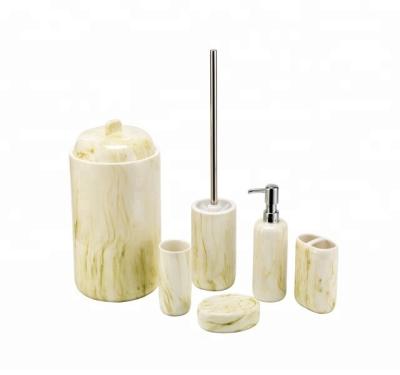 China New Product Sustainable Green Ceramic Nature Bathroom Set Accessories Bath Accessories à venda