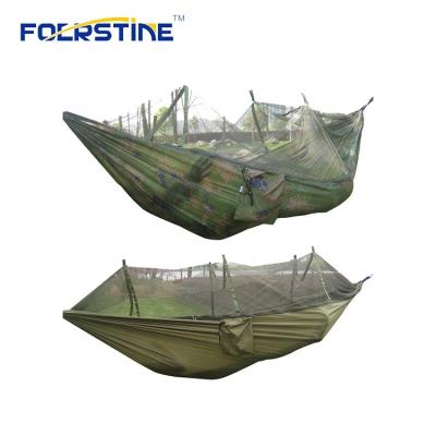 China Adult Ultralight Portable Camping Hammock With Mosquito Net Travel Camping Raising Travel Parachute Hammock for sale