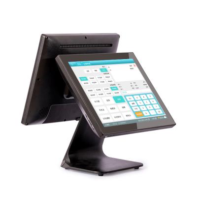 China 15inch Dual Touch Screen Desktop Windows All In One Position Point Of Sale System Billing Terminal Cashier Machine For Supermarket SSD 32G Or 64G for sale