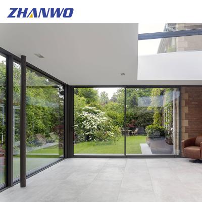 China Narrow Frame Aluminum Sliding Doors Tempered Glass Windproof for sale