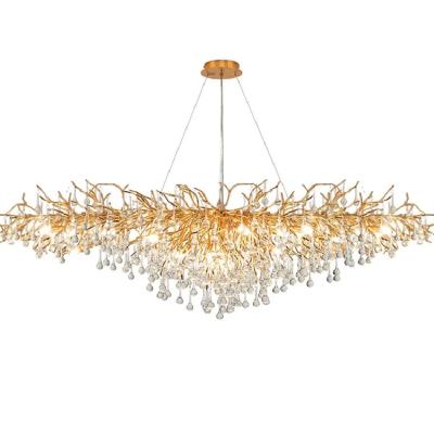 China Wholesale Modern Hotel Wedding Decorate Home Modern Luxury Aluminum Crystal Large Living Room Gold Pendant Ceiling Chandelier for sale