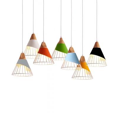 China Hitecdad Modern Modern Colorful Restaurant Cafe Dining Nordic Dining Room Pendant Metal Lamp Iron Lights Pendant Lamp for sale