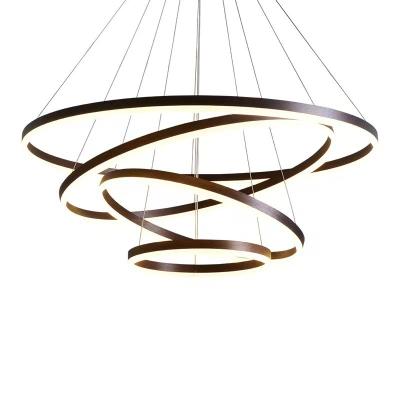 China Ceiling Globe Ring Luxury Acrylic Nordic Round Lamp Modern Minimalist Contemporary Hanging Lampen Chandelier Led Circle Pendant Light for sale