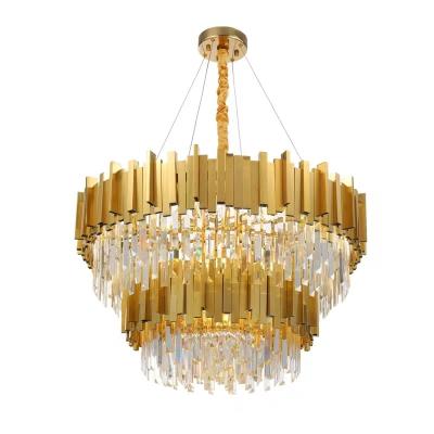 China Modern Lobby Modern Crystal Hanging Light Crystal Hotel Luxury Chandelier Lighting European Decorative Gold Large Vintage Luxury Lamp for sale