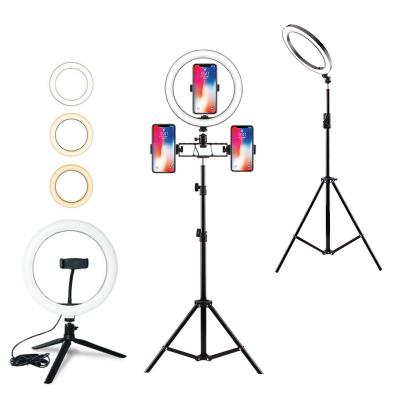 China Studio Dimmable LED Ring Light Fill Light with Tripods Stand Phone Holder Desktop Selfie USB Ring Lamp Ringlight for Vlog for sale