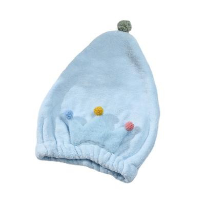 China Coral Fleece Crown Cartoon Soft Hair Dryer Compressed Tied Towel for sale