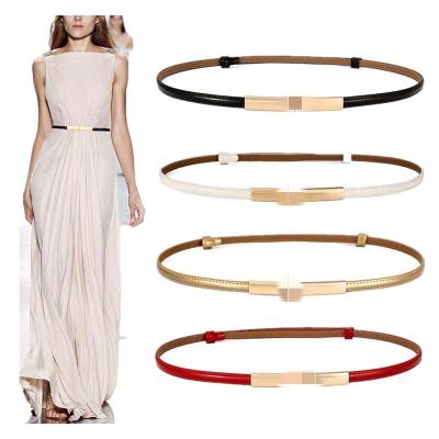 China Cowhide Fashion All-match Buckle Women's Waist Slim Dress Leather Belt for sale