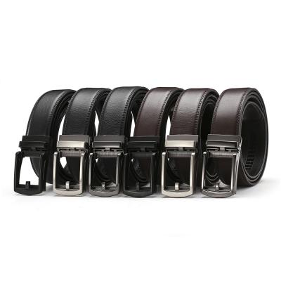 China Cowhide men's belt with automatic buckle real cowhide and fake pin buckle for sale