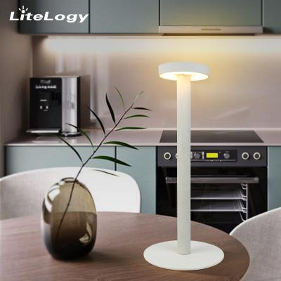 China 2020 Modern Nordic Wireless White USB Rechargeable Table Lamp Bed Side Decorative Table Lamp for sale