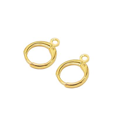 China Copper-plated 18K real gold gold-coated smooth bayonet ring earring circle ear stud accessories EHPS-1 for sale