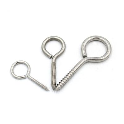 China Threaded Shank Eye Binding Hook Fasteners SS304 Eyescrew China Open Eye Screws Hook for sale