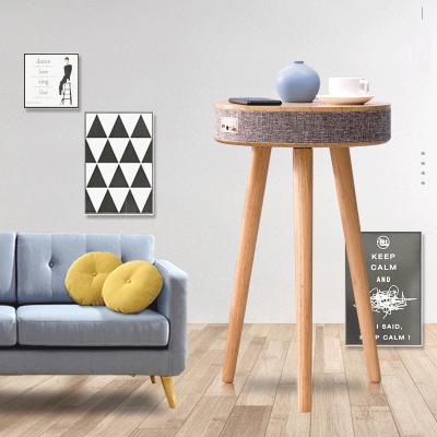 China Ebri Extendable Living Room Furniture Smart Side Table Around Slid Wooden Wireless Charger Smart Coffee Table With Speaker for sale