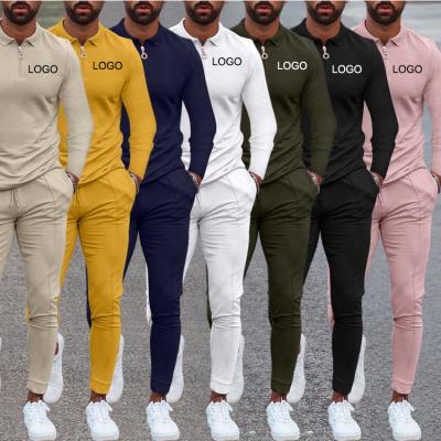 China Antibacterial Fashion Slim Fit Suit Jogger Set For Men Mens Simple Custom Overalls Set Casual 2 Piece Set Tracksuit For Men Jogging for sale