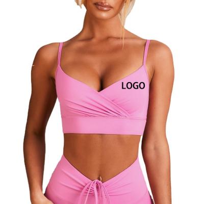 China Yoga Breathable Cross Suit Tight Strap Strap Sports Sports Top Wholesale Casual Quick Dry Bra Drawstring Bra Popular Gym Clothes for sale