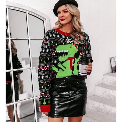 China New Design Anti-wrinkle Streetwear Sweater Loose Crewneck Cartoon Cute Pattern Wool Sweaters Knitted Ugly Christmas Sweater for sale