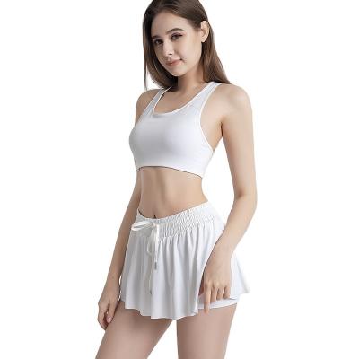 China Breathable Women Double Layer 2 In 1 Bar Tennis Shorts Set Workout Gym Yoga Sport Shorts for sale