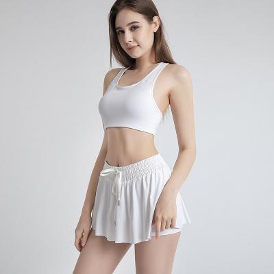 China Breathable Women Double Layer 2 In 1 Bar Tennis Shorts Set Workout Gym Yoga Sport Shorts for sale