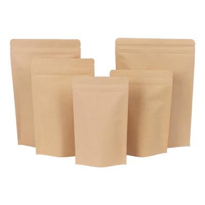 China Disposable kraft paper package doy bag stand up pouch with zipper and clear window for dried fruits,coffee beans brc food bag for sale