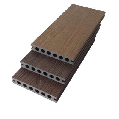 China Fully scratch china supplier coextrusion wpc decking panel 3d protection deep embossed co extrusion hollow composite decking for sale