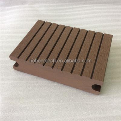 China Outdoor high flexural strength wpc decking 35mm thickness antifading composite decking exterior solid wpc decking for sale