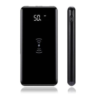 China Original New 2019 LCD Screen Full Screen 10000mah Fast Charging Wireless Charging and Wireless Power Bank with Digital Display LCD Screen for sale