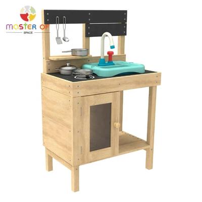 China 3-60 Year Old Kids Mud Outdoor Wooden Play Kitchen Set With Sink, Stove, And Oven W10C782 for sale