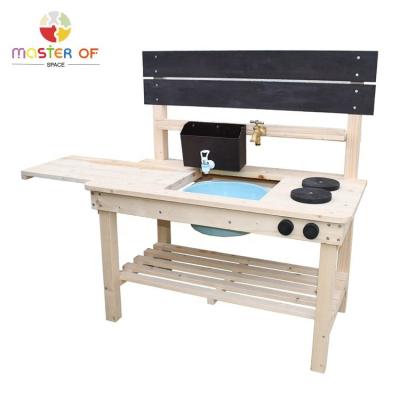 China 3-60 Years Old Custom Kitchen Wooden Toy Kids Outdoor Play Kitchen Mud For Kids Pretend Role Play W10C777 for sale