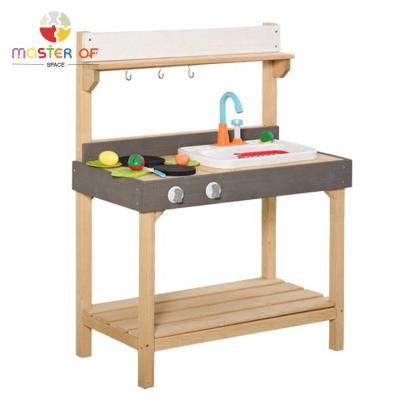 China 3-60 Years Old Factory Price Kids Outdoor Play Mud Kitchen With Sink Running Water W10C775 for sale