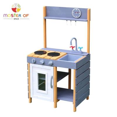 China 3-60 Years Old Kids Wooden Mud Kitchen Outdoor Play Set Toys With Sink, Stove, And Oven W10C773 for sale