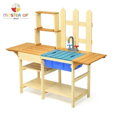 China 3-60 years old kids play set wooden mud outdoor pretend cook playset toy for kids W10C772 for sale