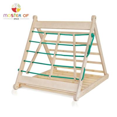 China 3 Years+ Indoor Wooden Climbing Triple Frame Climber For Kids W01F054 for sale