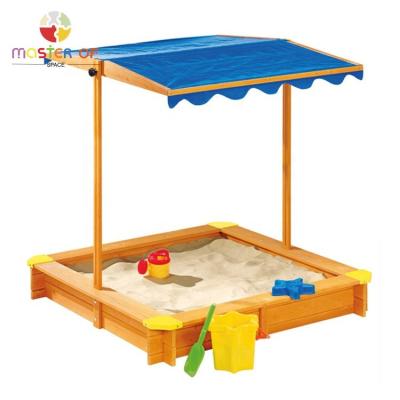 China 3 Years+ Garden Outdoor Playground Kids Wooden Sand Pit With Canopy W01D163 for sale