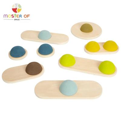 China 3-60 Years Multi Color Nursery Motor Skills Toys Wooden Balancing Progression Stones For Children W10C768 for sale