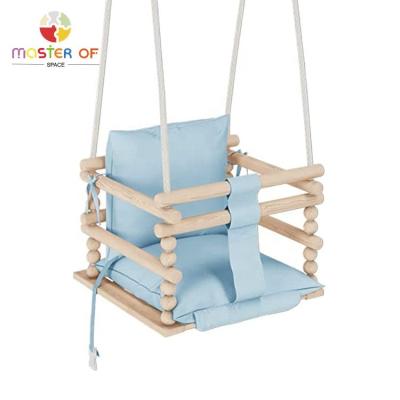 China Factory Modern Professional Baby Indoor Wooden Swing Sets With Seat Belt W01F061 for sale