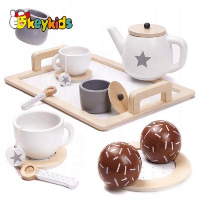 China 3 Years+ Pretend Play Kitchen Afternoon Set Kids Toys Wooden Tea Set For Girls W10B318B for sale