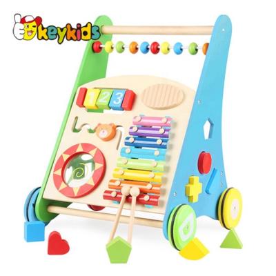 China 1 Years+ On Sale Educational Push Along Wooden Activity Walker Toy For Baby W08J001 for sale