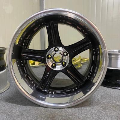 China Aluminum Deep Plate American 5 Spoke 17 Inch 5*114.3 High Performance Black Lip Forged Wheels Rim Fit For Toyota Tundra for sale