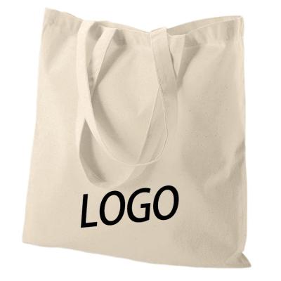 China Eco-friendly Logo Custom Size Women Handled Reusable Recycled Tote Handled Cotton Canvas Shopping Bag for sale