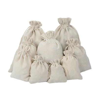 China Hot Selling Gift String Bag High Quality Eco-friendly Handled Cotton Small Drawstring Bag for sale