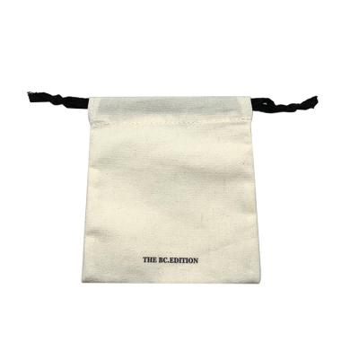 China Wholesale Custom Logo Handled Printed White Gift Packaging Cotton Drawstring Bag for sale