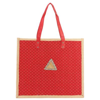 China Wholesale Custom Logo Handled Printed Reusable Handled Tote Jute Shopping Bags for sale