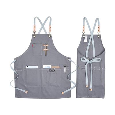 China High Quality Heavy Duty Industrial Washed Drinks / Food Canvas Tool Crossback Custom Aprons for sale